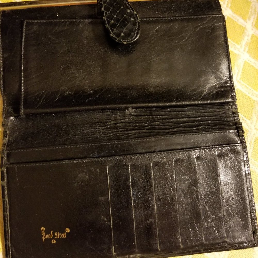 Vintage Black Snake Skin Wallet/card/change purse- Bond Street